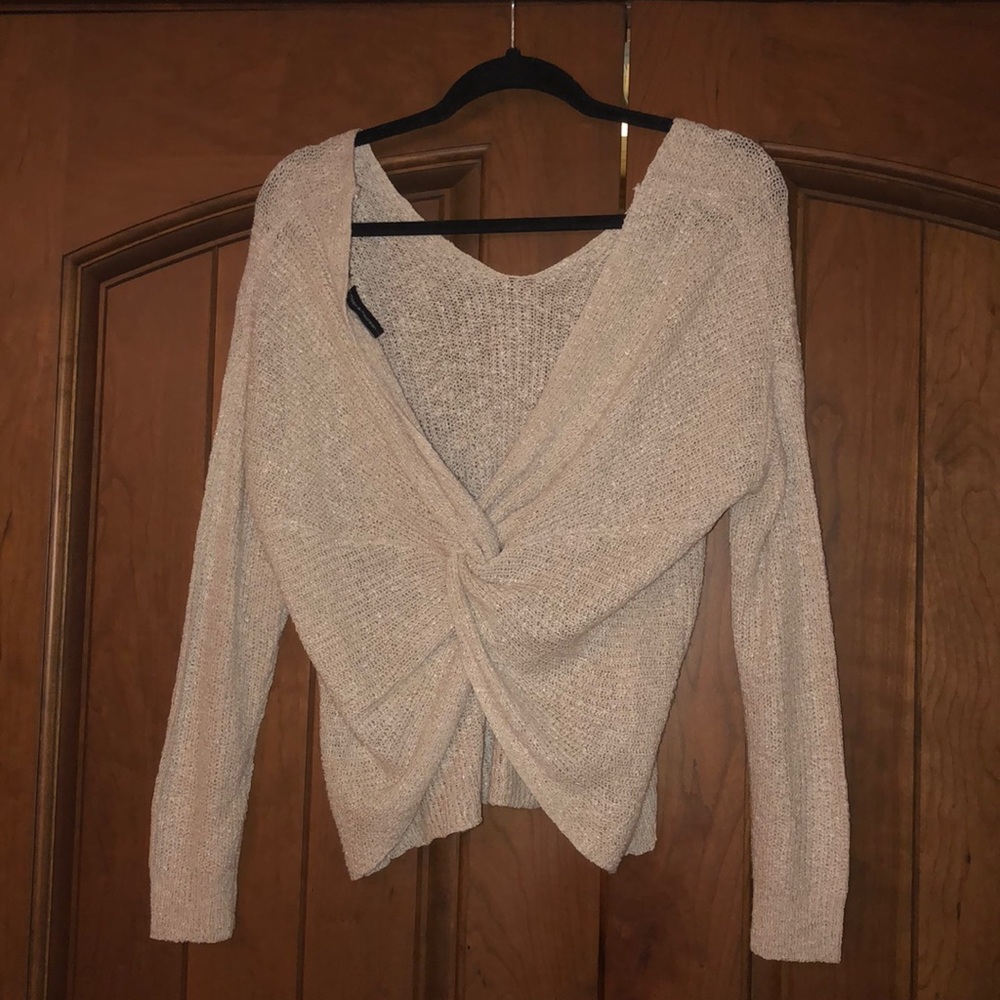 Cross back sweater